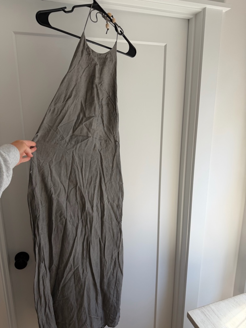 DISSH Olive Gray Halter-Style Maxi Dress